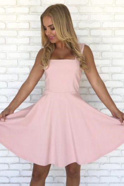 Simple Pink Homecoming Dresses Tiana Short HF24599