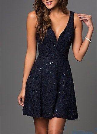 Sequin Homecoming Dresses Makena Evening Dress Sexy HF2648