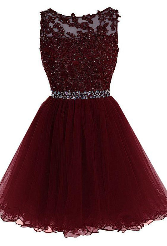 Short Tulle Homecoming Dresses Andrea Beading HF2816