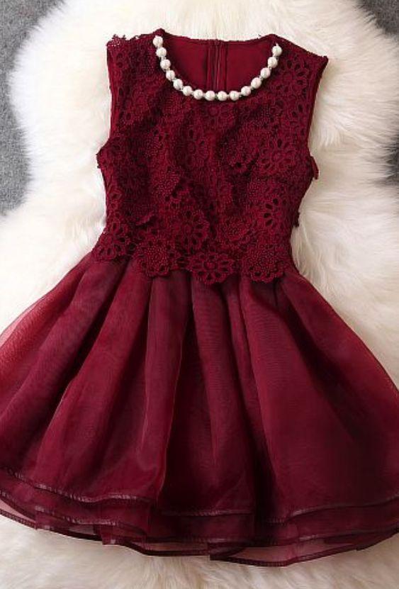 Elegant Dark Ava Homecoming Dresses Red Short HF2911