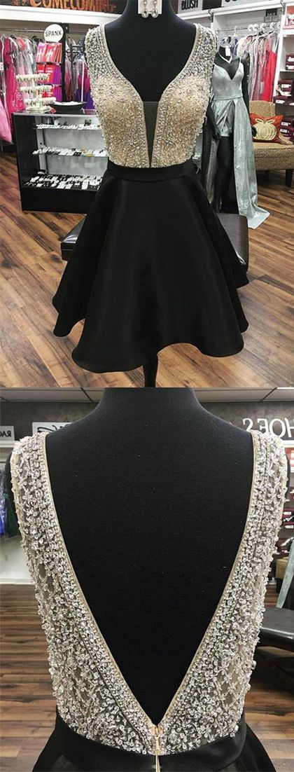 Black Short With Homecoming Dresses Zaria Beading HF3143