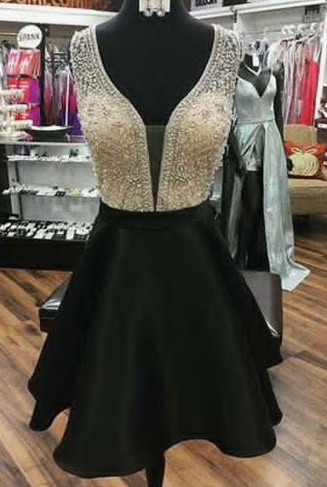 Black Short With Homecoming Dresses Zaria Beading HF3143