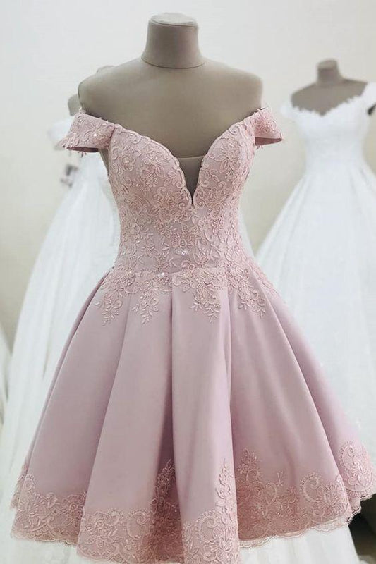 Short With Off The Shoulder Homecoming Dresses Pink Persis HF4146