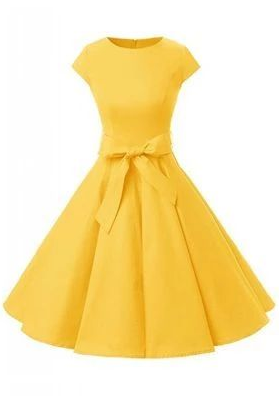 Yellow Vintage Cap Sleeves Cocktail Aria Homecoming Dresses Party Dress Short HF4199