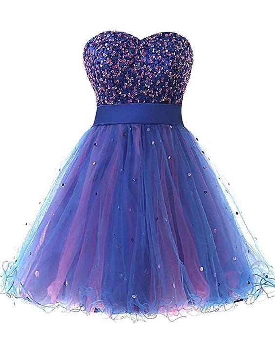 Beaded Short Graduation Homecoming Dresses Bailey Dresses HF5649