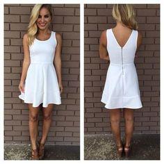 White Homecoming Dresses Macey A Line Short HF6792