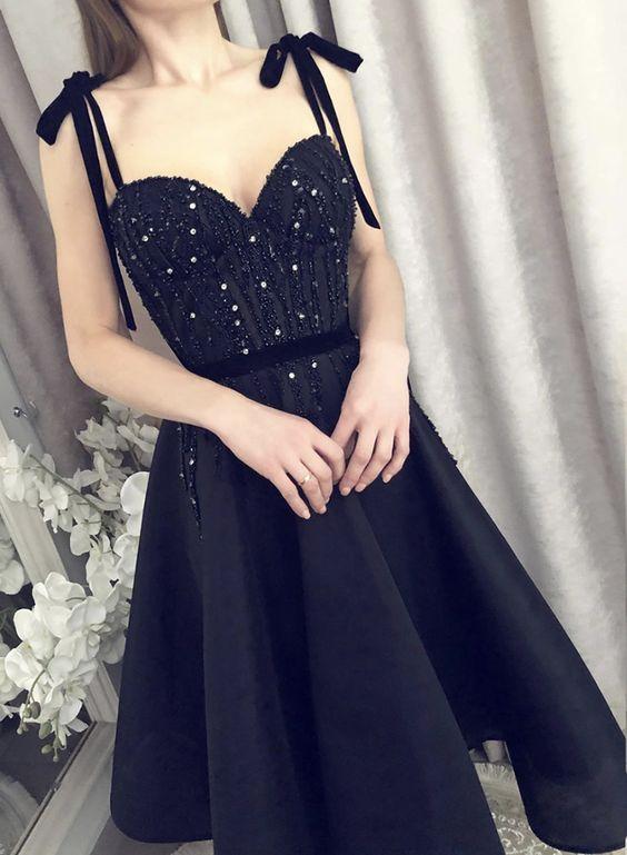 Black Short Party Homecoming Dresses Lana Dress HF7771