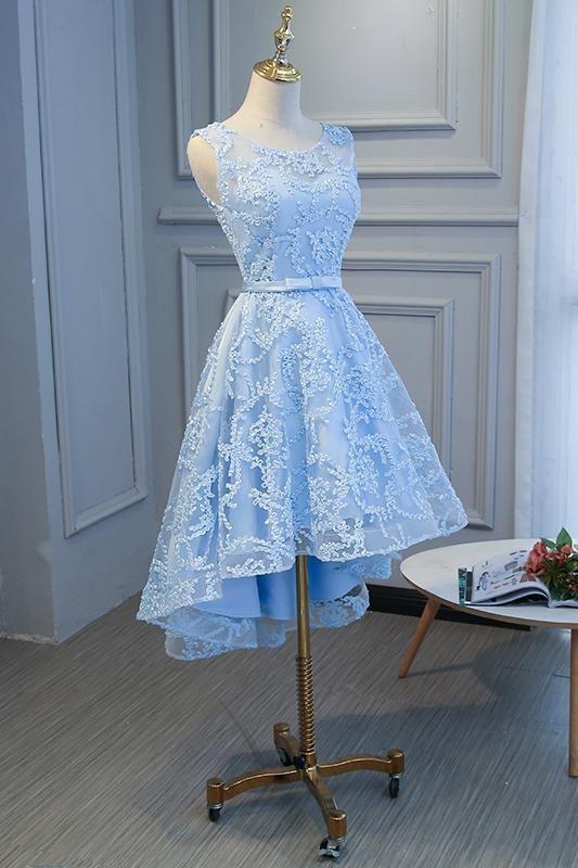 Shyanne Homecoming Dresses Blue High Low Fashionable HF8296