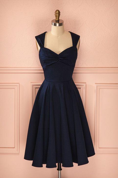 Dark Homecoming Dresses Kenna Navy Short HF8363