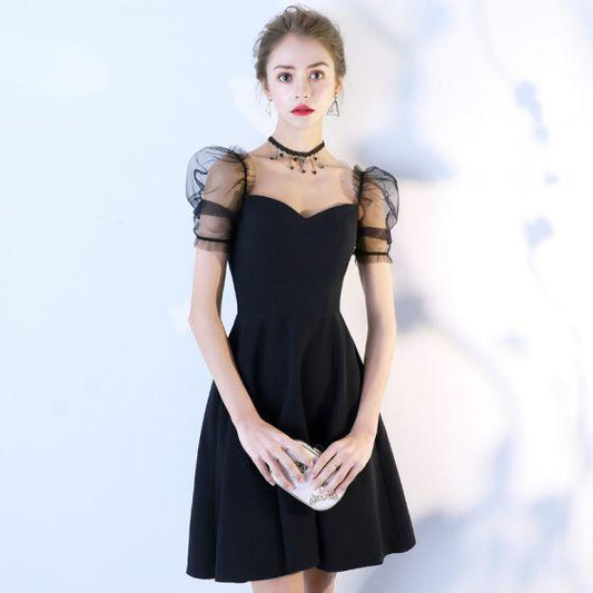 Modest Simple Black Adelyn Homecoming Dresses Graduation Dresses HF8866