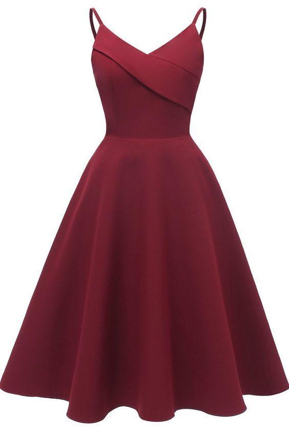 V-Neck Cadence Homecoming Dresses Spaghetti Straps HF9245