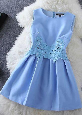 Embroidered Sleeveless Blue Hadassah Homecoming Dresses Short HF9385