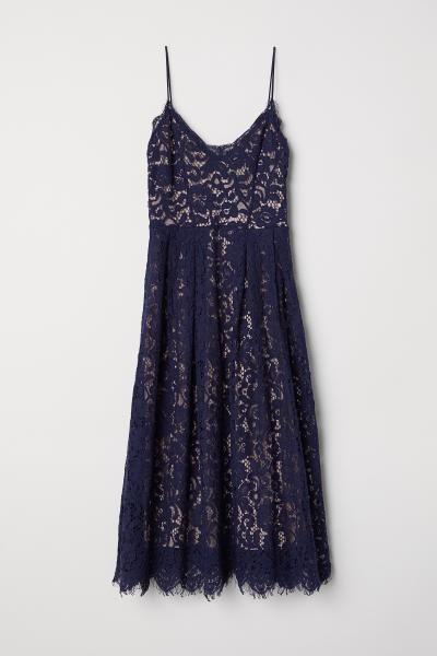 Dark Blue Kadence Homecoming Dresses Lace Short HF9813