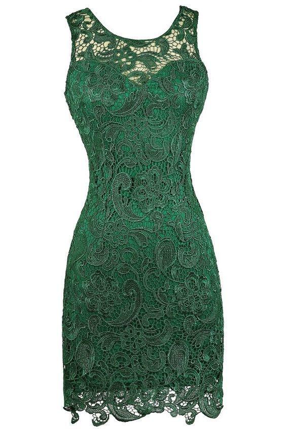 Green Sleevesless Short Homecoming Dresses Lace Sabrina HF9955