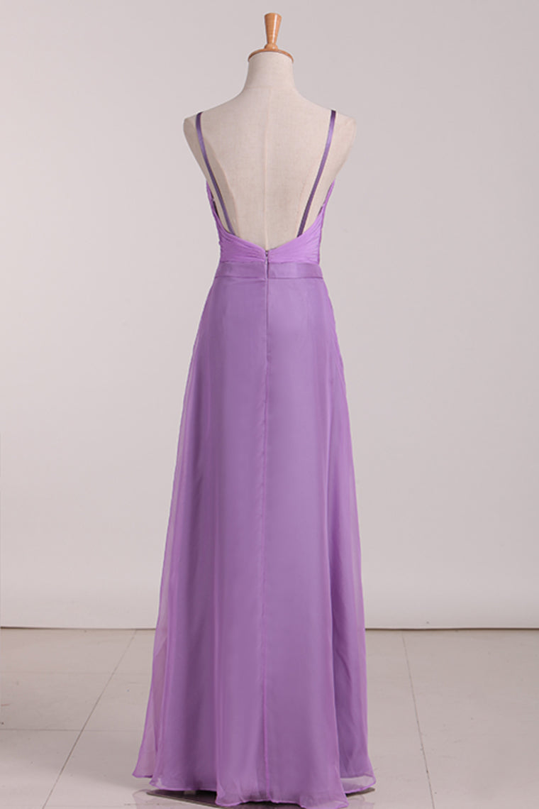 2024 Bridesmaid Dresses A Line Spaghetti Straps With Ruffles Organza